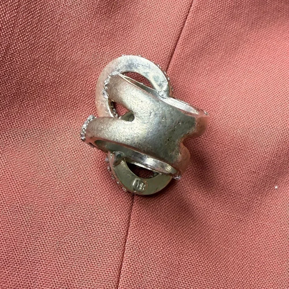Silver Statement Banana Republic Disco Glam Party Evening Ring  Sz 6.5